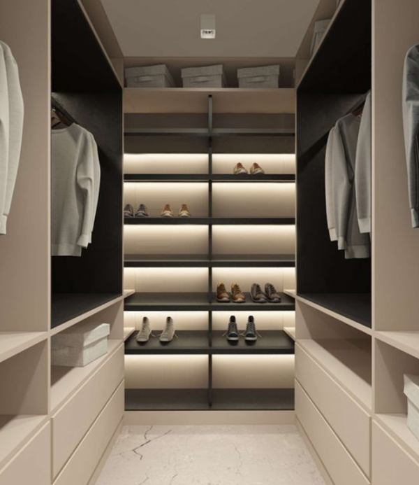 Lemari pakaian dengan desain minimalis namun tetap elegan